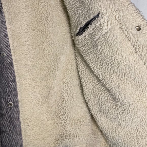 LEVI'S PREMIUM STONEWASHED SHERPA LINED DENIM JACKET SIZE MENS MEDIUM - Picture 6 of 16